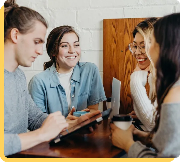 Members of The Circlz talking together during a supportive conversation